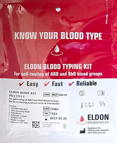 Original Home Blood Typing Kit, New Package with Improved Lancet, 3 Kits