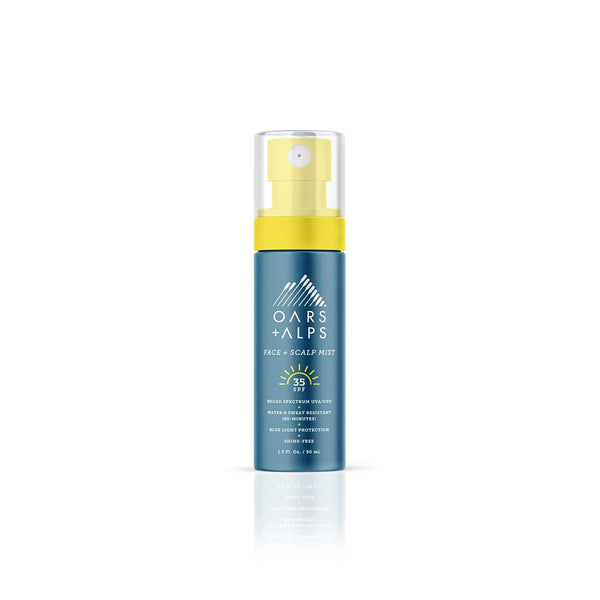 Oars + Alps Face and Scalp Mist SPF 35 Sunscreen, Water and Sweat Resistant, Protects from Blue Light, 1.5 Fl Oz