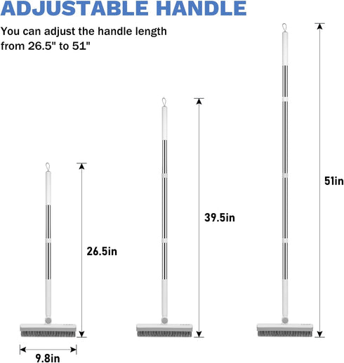 SetSail Grout Cleaner Brush with Long Handle, V-Shaped Floor Scrub Brush Swivel Grout Brush Stiff Bristle Floor Grout