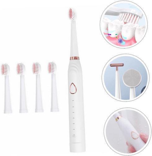 Set 3-in-1 Sonic Electric Toothbrush for Adults and Boys and Girls Rechargeable Oral Cleaning Brush Massager and Face