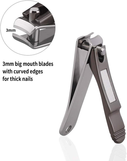 Nail Clippers Set with Built-in Nail File, Durable Sharp Zinc Alloy Clipper and Toenail Clipper