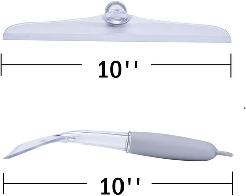 10'' Shower Squeegee for Bathroom Glass Doors and Mirrors, Clear Plastic Water Wiper for Car Windshield Cleaning