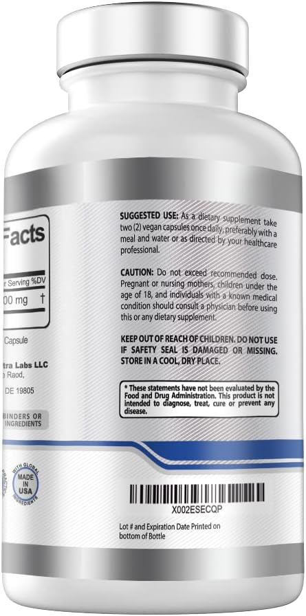 Alpha Lipoic Acid 600mg, 240 Vegan Capsules - Gluten Free, Pure Non-GMO ALA for Energy & Antioxidant
