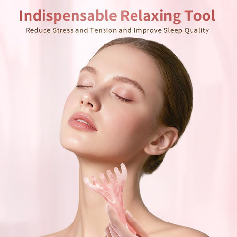 TAIHI Scalp Massager, Manual Head Massager Gua Sha Tool, Natural Resin Scalp Comb for Hair Growth, Body Relaxing, Neck