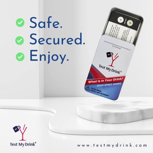 TEST MY DRINK 10 20 Strips - Tests. Test Your Drink or Beverage. Escape Drink Spiking. Detect GHB or KETA Using The