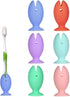 6 Pcs Silicone Fish Toothbrush Covers, Cute Standing Tooth Brush Holder, Travel Protector Cap for Household