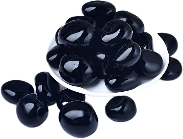 12PCS Natural Black Obsidian Crystal Stone, Polished Stone Set for Healing, Yoga, Reiki, Meditation, Home Decor