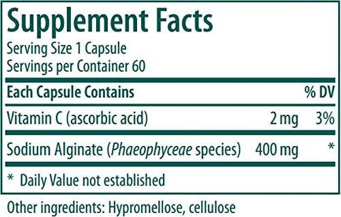 Genestra Brands Sodium Alginate, 60 Capsules for Antioxidant Health Maintenance