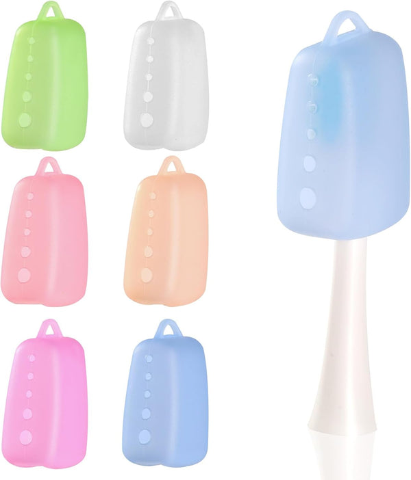 Serqd 6 Pack Silicone Toothbrush Covers, Travel Toothbrush Head Caps for Manual and
