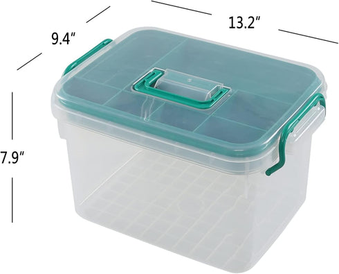 Nicesh Clear Plastic Storage Box Organizer/Medicine Box, Family Emergency Kit Storage Box