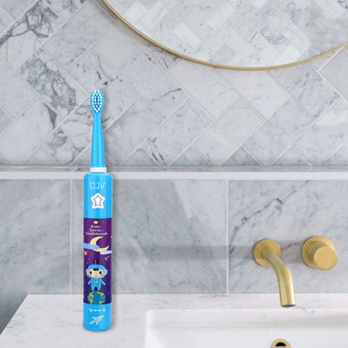 OJV 8620 Musical Electric Toothbrush for Kids, 3 Modes, 2 Min Timer, Rechargeable Sonic Toothbrush with Holder (Blue)