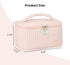 Makeup Bag, Travel Cosmetic Case with Brush Organizer, Double-way Zipper Beauty Bag for Skincare Products (Pink)