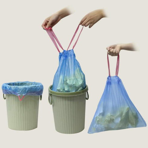 10 gallon kitchen Garbage Bags, Trash Bags with Drawstring, Blue, 2 Rolls/110 Bags by Yarebest