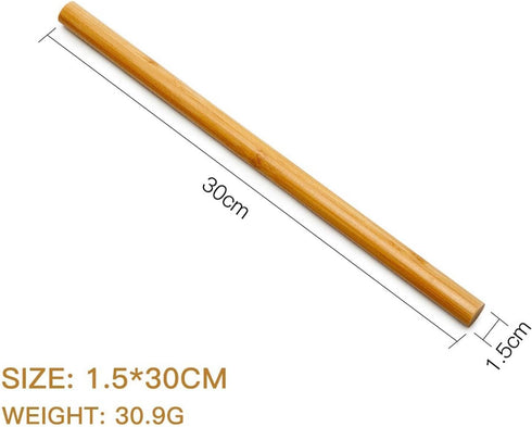 PawwJoy 30x1.5cm Bamboo Massage Sticks Gua Sha Tools for Waist Neck Back Pain Relief, Massager Tool for Relaxing Muscle