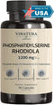 PhosphatidylSerine Rhodiola Rosea 1200mg - Brain Booster for Memory & Focus, 90 Capsules, 45 Servings