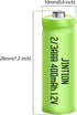JINTION NIMH 2/3AAA Rechargeable Batteries 1.2V 400mAh, 5 Pack (Not AAA Size)