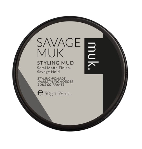 MUK. Haircare Savage Semi Matte Styling Mud, Hair Paste for Men, Strong Hold, Low Shine, 1.76oz