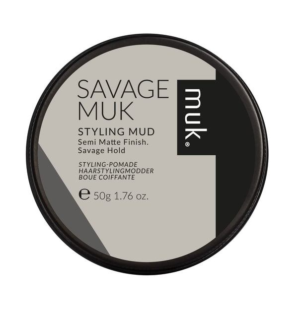 MUK. Haircare Savage Semi Matte Styling Mud, Hair Paste for Men, Strong Hold, Low Shine, 1.76oz