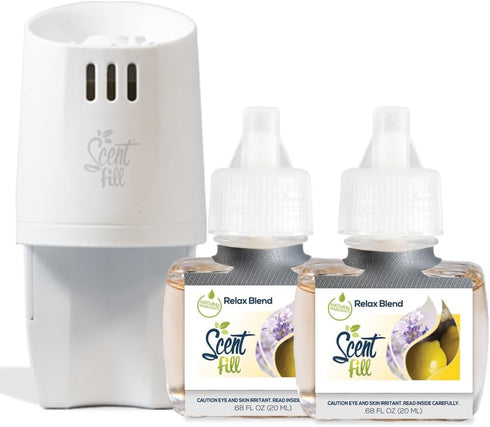Scent Fill Relax Blend Plug-in Air Freshener, Scented Oil Refills, 2 Refills + Diffuser