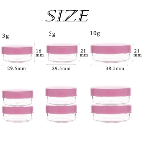 ZEJIA 10 Gram Sample Containers, 20 Count Small Plastic Jars with Lids, Refillable Empty Cosmetic Containers (Pink)