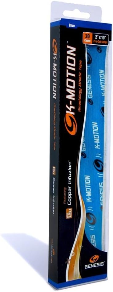 Genesis K-Motion Tape with Copper Infuzion, Blue Pre-Cut Pack