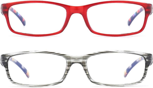 Blue Light Blocking Reading Glasses for Women, 2 Pack Blue Screen Computer Readers with Case, Magnification Eyeglasses