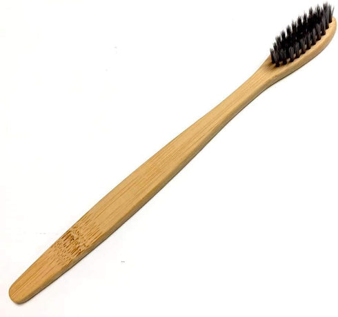 BPA-FREE, Biodegradable Bamboo Toothbrush - Charcoal Infused Naturally Whitening Bristles, 16-PACK