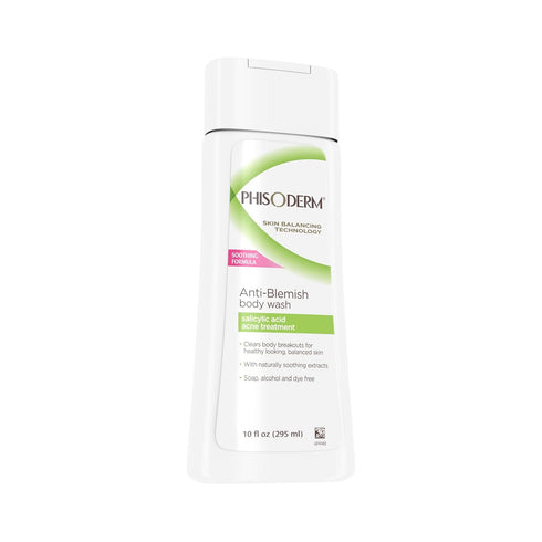 pHisoderm Anti-Blemish Body Wash for Acne, 10 fl oz Bottle