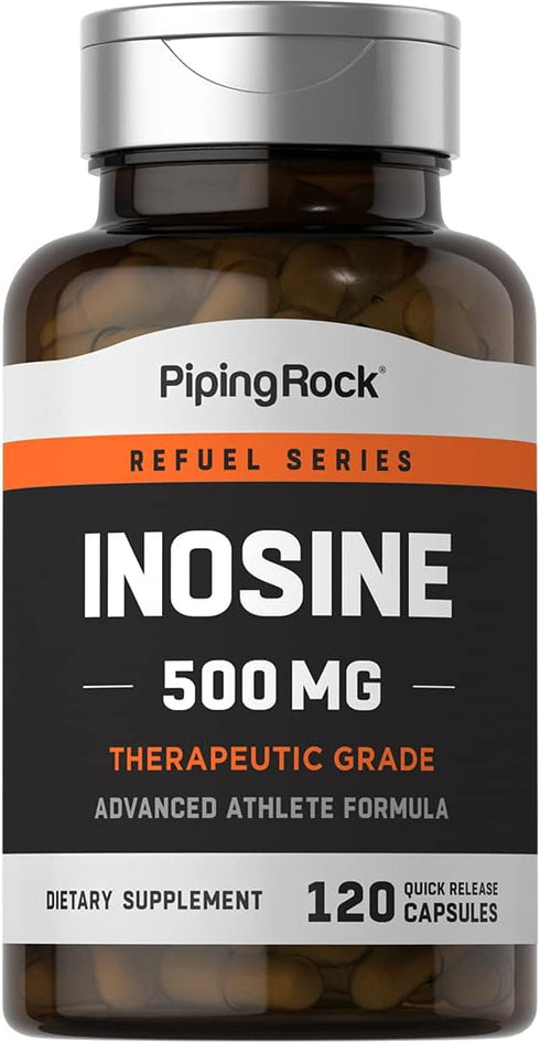 Piping Rock Inosine 500mg | 120 Capsules | Non-GMO, Gluten Free | Advanced Athlete Formula