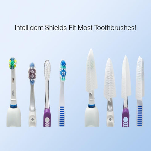 Toothbrush Shields - Head Cover Caps, Breathable & Disposable, Perfect for Travel, Home & Office, 20 Count