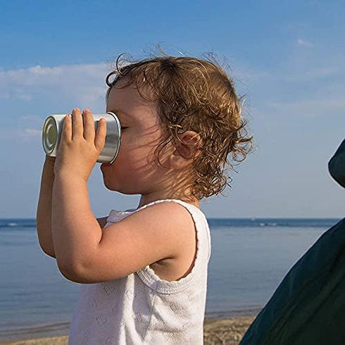 4Pack 6oz Small Stainless Steel Cups, BPA Free Healthy Metal Drinking Glasses for Kids (Silver, 170ml/6oz)