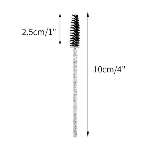 G2PLUS 100PCS Crystal Eyelash Mascara Brushes Wands Applicator Makeup Kits, Mascara Wands Lash Spoolies for Eyelash Extensions and Eyebrow Brush (Black)