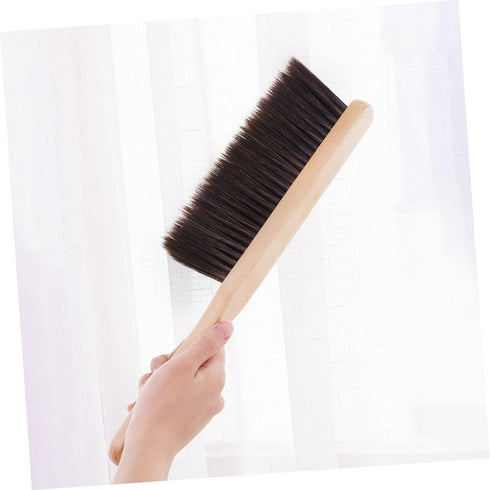 Hand Broom Brush, 3pcs Hand Broom with Wood Handle, Soft Whisk Broom for Cleaning Counter Furniture Carpet