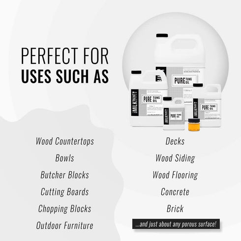 Real Milk Paint Pure Tung Oil for Wood Finishing, 16 oz, Food Grade, Waterproof
