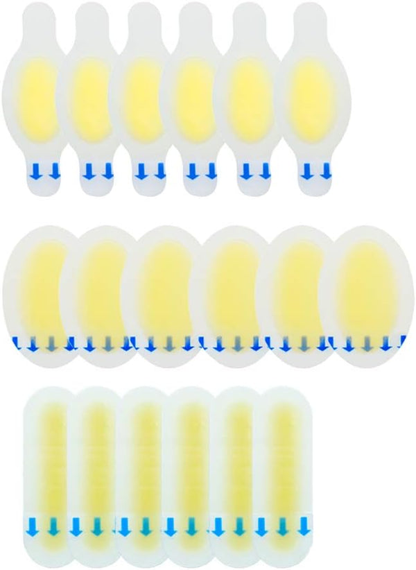 Blister Bandages (18PCS) - Gel Cushions, Hydrocolloid Seal Adhesive Pads for Fingers, Toes, Heel Blister Recovery