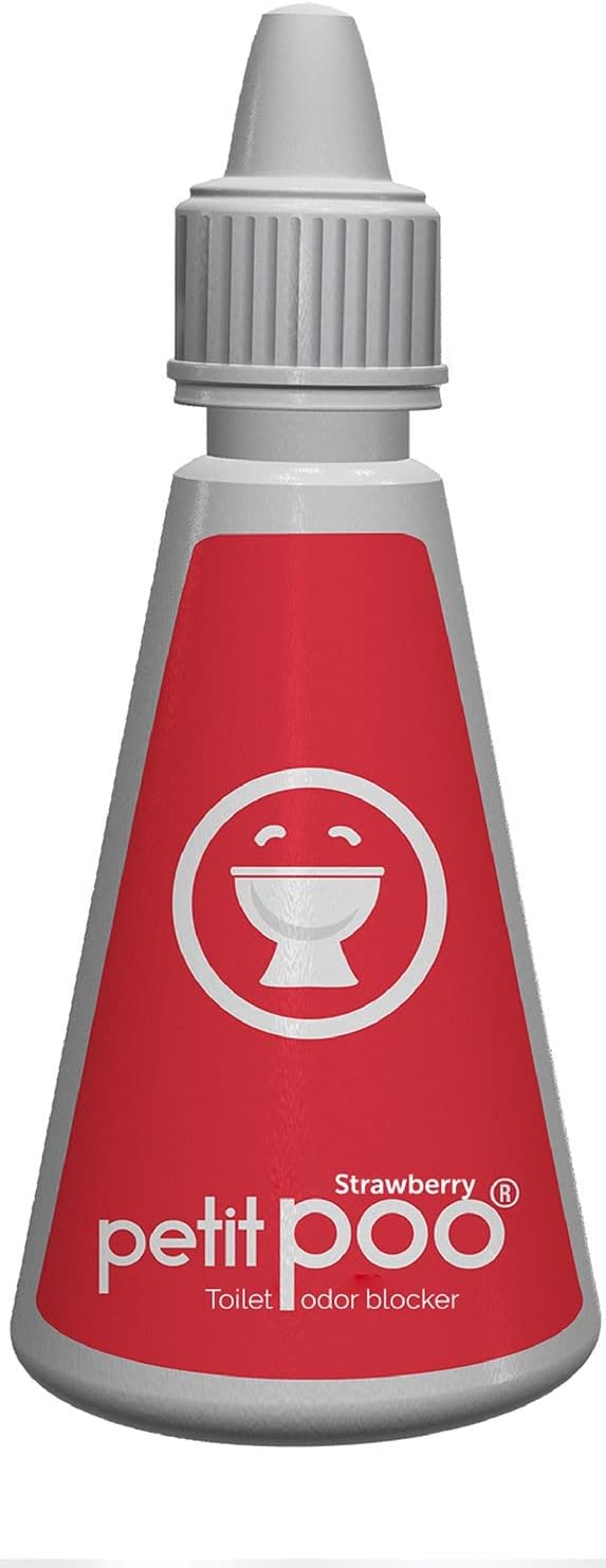 All Natural Toilet Odor Drops, Eliminator Deodorizer Liquid, Travel Dropper Bottle, Strawberry Air Freshener