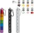 Portable Pill Case Keychain Waterproof 7 Days Pill Holder Travel Container for Outdoor Camping (Rainbow)