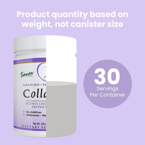 Sanar Naturals Collagen Peptides Powder - Promotes Hair, Nail, Skin, Joint, Bone Health, Unflavored, 10.58 oz