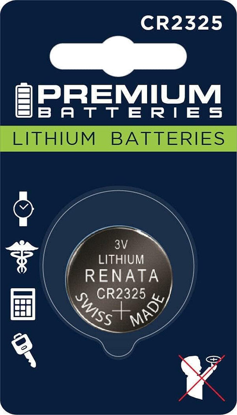 Premium Renata CR2325 Lithium 3V Coin Cell - High Capacity Swiss Engineered Batteries (1 Pack)