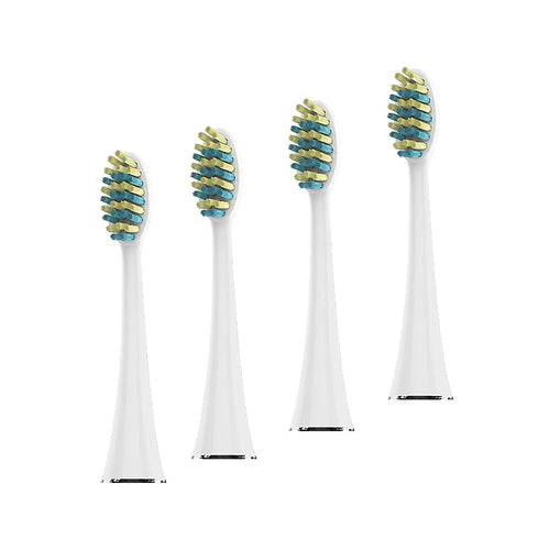 Voom Sonic Pro 7 Series Replacement Brush Heads, Soft Dupont Nylon Bristles, Advanced Bristle Technology, White, Pack