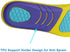 VSUDO Arch Support Sports Shoe Insoles, Shock Absorption Inserts for Men or Women, High Elastic Running Insoles, L
