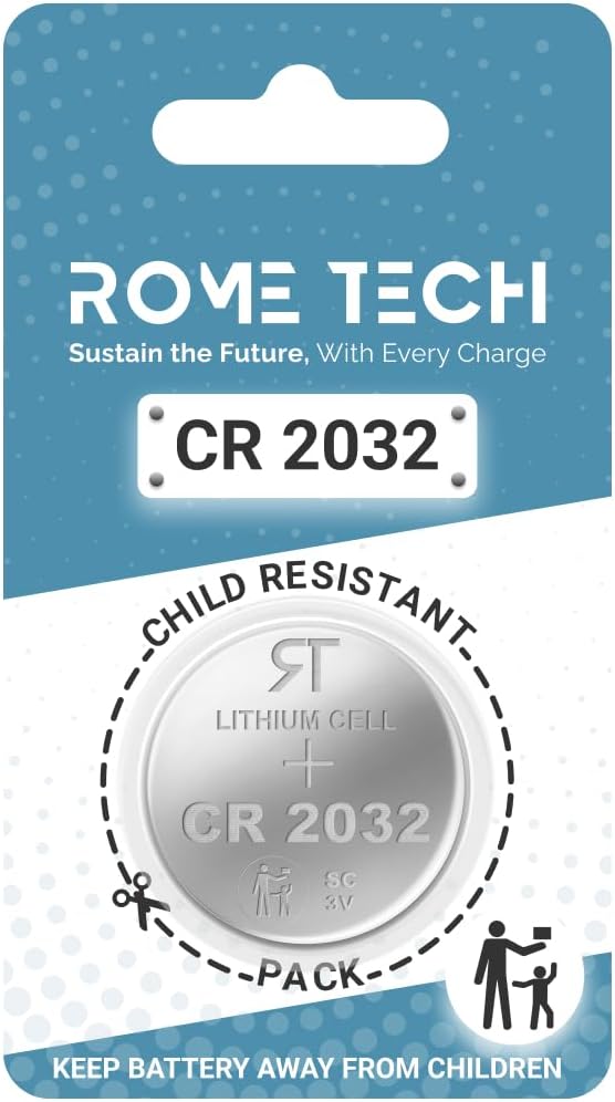 Rome Tech CR2032 Battery for Garage Door Remote Genie Garage Door Opener Battery, Genie