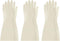 BOOMJOY Nitrile Cleaning Gloves, Long Cuff Heavy Duty Reusable Medium Gloves for Kitchen, Bathroom, Gardening, White, 3