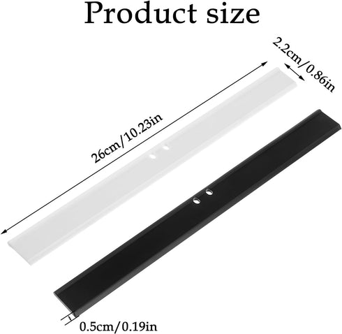 4Pcs Replacement Squeegee Rubber, 10.23'' Window Cleaning Scrubber Wiper for Glass and Shower Doors (Black+White)