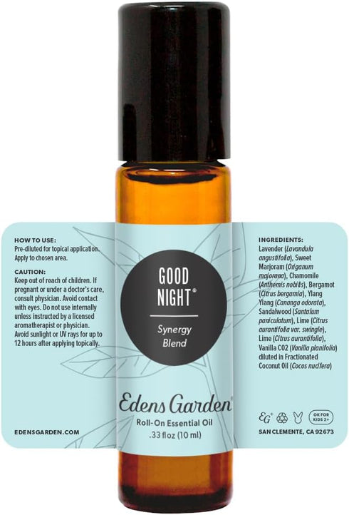 Edens Garden Good Night Essential Oil Roll-On Blend, 100% Pure Therapeutic Aromatherapy, Kid & Skin Safe, 10 ml