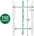 100% Compostable Heavyweight Utensils - No Plastic Knives, Forks, Spoons, Eco-Friendly Flatware for Parties, Weddings