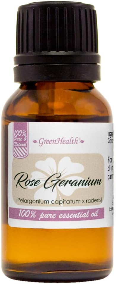 GreenHealth Rose Geranium 100% Pure Therapeutic Grade Essential Oil - 15ml