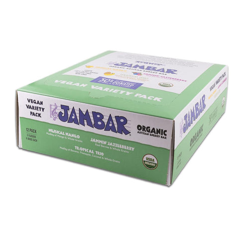 Pack -12 Pack) JAMBAR Organic Artisan Energy Bar (Vegan Variety