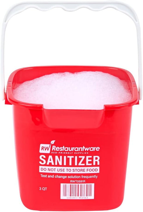 Restaurantware RW Clean 3 Quart Cleaning Bucket, Red Plastic Utility Bucket for Home or Commercial Use