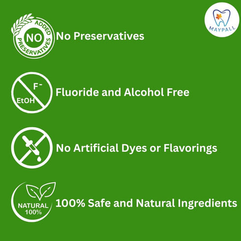MayPall 16.9oz (Pack 2). Adult Mint Mouthwash, Safe to Swallow, Natural, Promotes Healthy Teeth, Mild Taste, No Burn